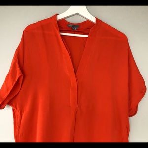 burnt orange vince silk top